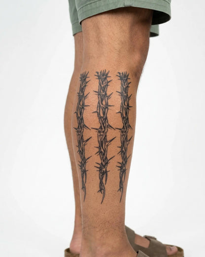 INKON Thorn Vine Bands semi-permanent tattoo applied on a man – 4 x 7 in (10x17cm) design, realistic ink look, lasts 10 days
