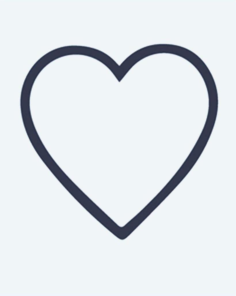 Heart Outline semi-permanent tattoo design by INKON – heart, outline, shape, minimalist, versatile illustration, 2 x 2 in (5x5cm), available at inkon.co