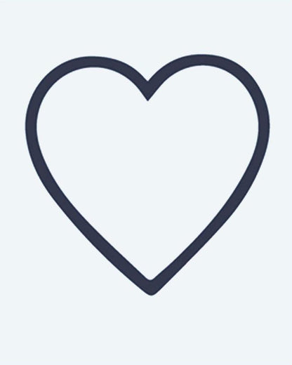Heart Outline semi-permanent tattoo design by INKON – heart, outline, shape, minimalist, versatile illustration, 2 x 2 in (5x5cm), available at inkon.co