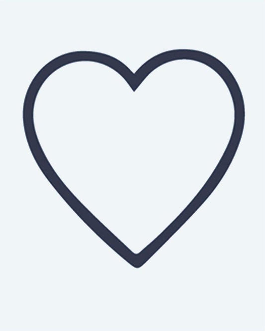 Heart Outline semi-permanent tattoo design by INKON – heart, outline, shape, minimalist, versatile illustration, 2 x 2 in (5x5cm), available at inkon.co