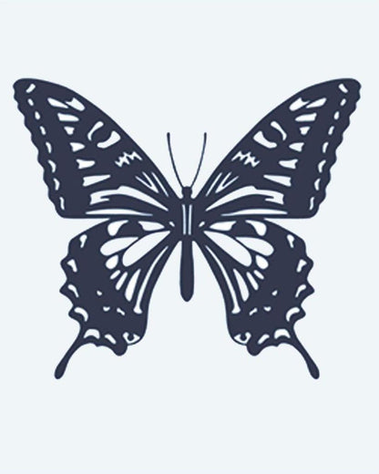 Swallowtail Butterfly semi-permanent tattoo design by INKON – beautifully, swallowtail, butterfly, spread, wings illustration, 2 x 2 in (5x5cm), available at inkon.co