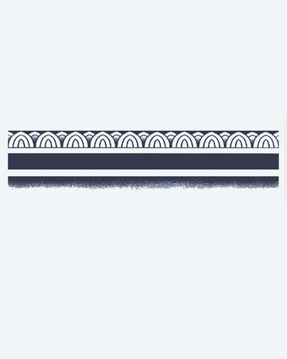 Scallop Pattern Band semi-permanent tattoo design by INKON – minimalist, geometric, armband, repeating, scallop illustration, 2 x 9 in (5x23cm), available at inkon.co