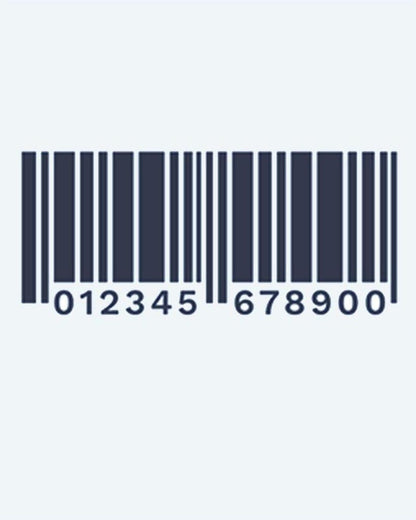 Barcode semi-permanent tattoo design by INKON – barcode, numbers, rebellious, statement, piece illustration, 2 x 2 in (5x5cm), available at inkon.co