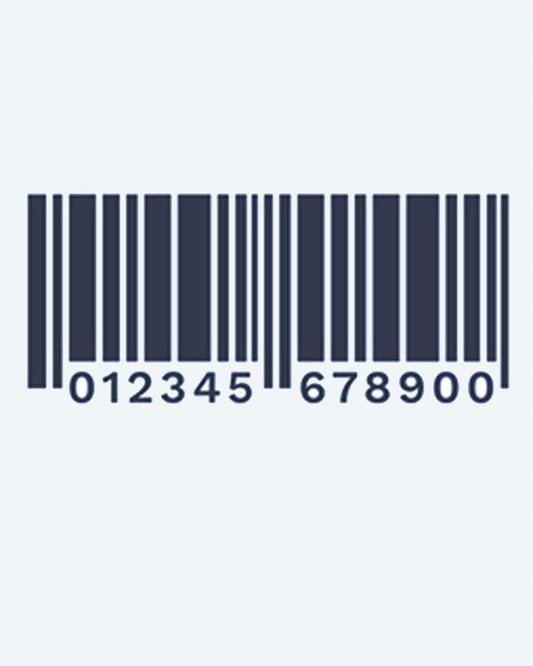 Barcode semi-permanent tattoo design by INKON – barcode, numbers, rebellious, statement, piece illustration, 2 x 2 in (5x5cm), available at inkon.co
