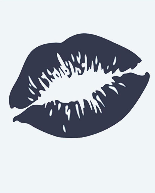 Kiss Mark semi-permanent tattoo design by INKON – lipstick, kiss, mark, texture, slightly illustration, 2 x 2 in (5x5cm), available at inkon.co