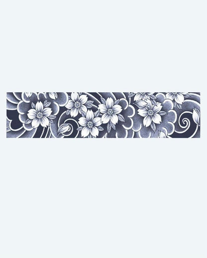 Cherry Blossom Band semi-permanent tattoo design by INKON – japanese, armband, filled, blooming, cherry illustration, 2 x 9 in (5x23cm), available at inkon.co