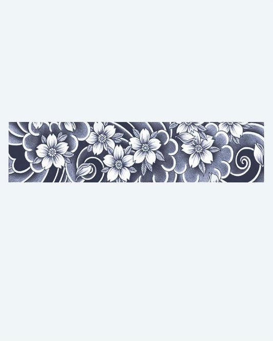 Cherry Blossom Band semi-permanent tattoo design by INKON – japanese, armband, filled, blooming, cherry illustration, 2 x 9 in (5x23cm), available at inkon.co
