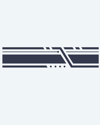 Geometric Lines Band semi-permanent tattoo design by INKON – minimalist, armband, parallel, lines, angular illustration, 2 x 9 in (5x23cm), available at inkon.co